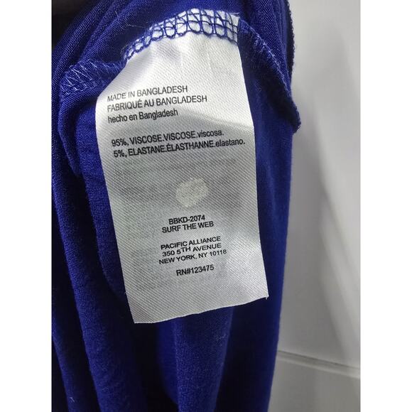 BEBE WOMEN'S SWAROVSKI CRYSTAL RHINESTONE LOGO BLUE DRESS SIZE STRETCHY S NWT - Picture 5 of 5